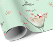 Katze aus Martini-Glas Geschenkpapier (Rolleneckpunkt)