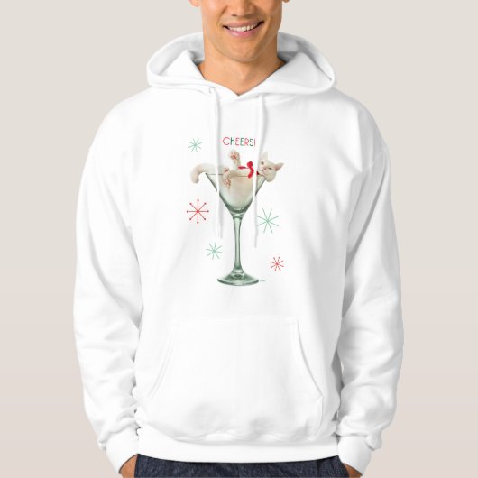 Katze aus Martini-Glas Hoodie (Vorderseite)