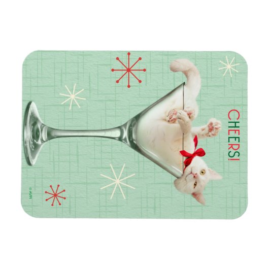 Katze aus Martini-Glas Magnet (Horizontal)