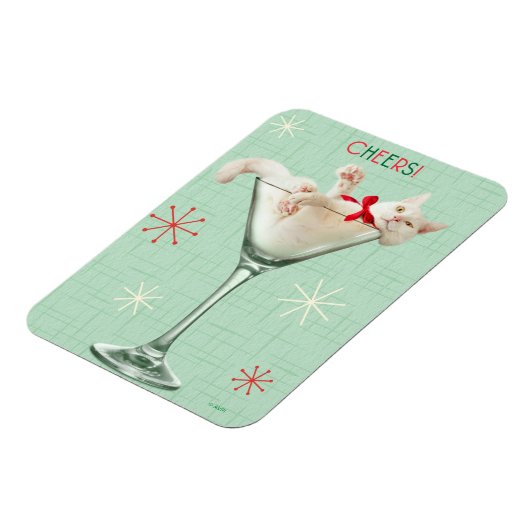 Katze aus Martini-Glas Magnet (Linke Seite)