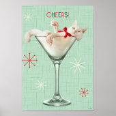 Katze aus Martini-Glas Poster (Vorne)