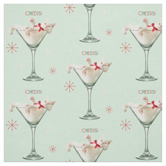 Katze aus Martini-Glas Stoff (Muster)