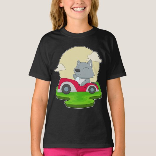 Katze Auto T-Shirt (Vorderseite)