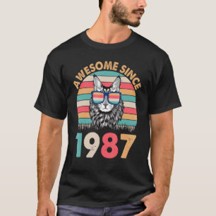 Katze Awesome Seit 1987 Alles Gute Zum Geburtstag  T-Shirt