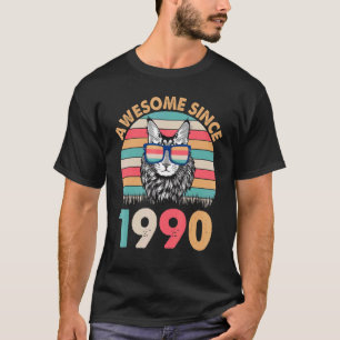 Katze Awesome Seit 1990 Alles Gute Zum Geburtstag  T-Shirt
