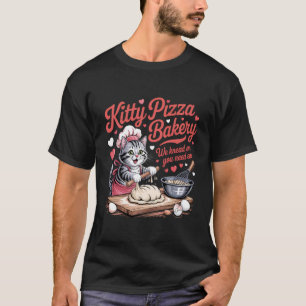 Katze backt Kitty Pizza Wir kneten sie Sie brauche T-Shirt