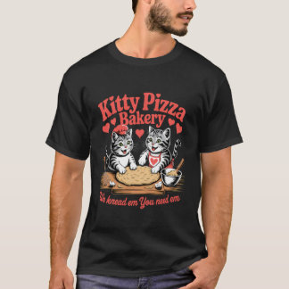 Katze backt Kitty Pizza Wir kneten sie Sie brauche T-Shirt