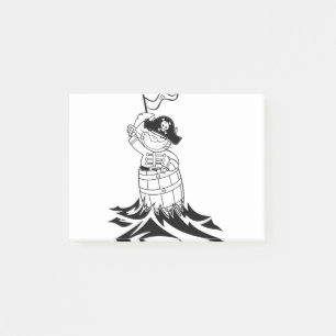 Katze Barrel Meer The Waves Pirate Flag Reise Post-it Klebezettel