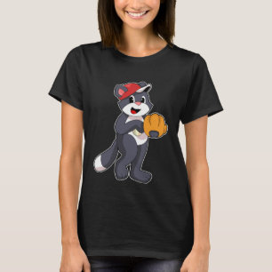 Katze Baseball Baseballhandschuh Sport T-Shirt