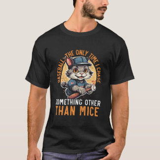 Katze Baseball Baseballspieler Sport Kätzchen Miau T-Shirt