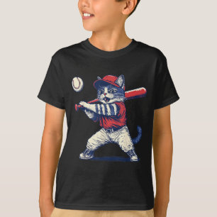 Katze Baseball lustige Grafikpng T-Shirt