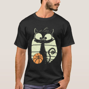 Katze Basketball Basketball Spieler Katze Lustige T-Shirt