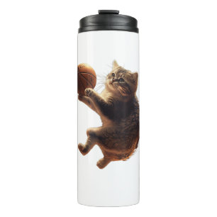 Katze Basketball spielen Funny Cats Mama Meow Kitt Thermosbecher