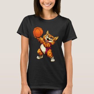 Katze Basketballspieler Katze T-Shirt