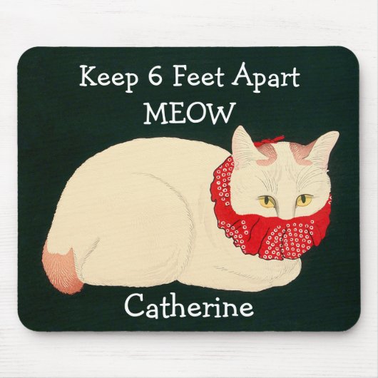 Katze Behaltend 6 Fuß Abstand Mousepad (Vorne)