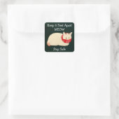 Katze Behaltend 6 Fuß Abstand Quadratischer Aufkleber (Tasche)