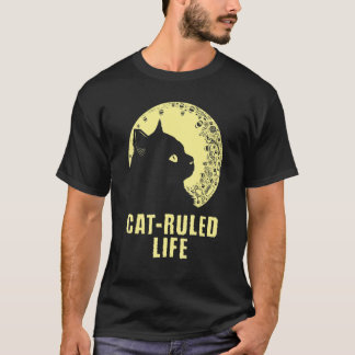 Katze beherrschte Leben Katze   Familie Kätzchen V T-Shirt
