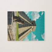 Katze bei Chichen Itza Mexico Reisen Puzzle (Horizontal)