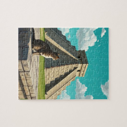 Katze bei Chichen Itza Mexico Reisen Puzzle (Horizontal)