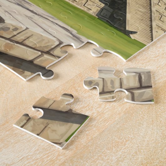 Katze bei Chichen Itza Mexico Reisen Puzzle (Seite)