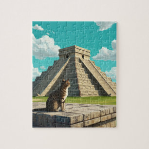 Katze bei Chichen Itza Mexico Reisen Puzzle