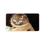 Katze bei der Arbeit mit Brillen von Louis Wain Adressaufkleber (Vorne)
