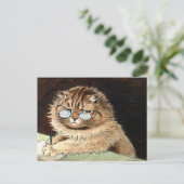 Katze bei der Arbeit mit Brillen von Louis Wain Postkarte (Stehend Vorderseite)