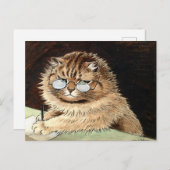 Katze bei der Arbeit mit Brillen von Louis Wain Postkarte (Vorne/Hinten)