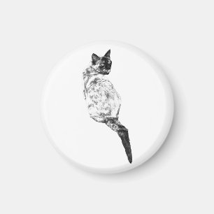 Katze bei der Körperpflege auf Display Magnet