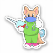 Katze bei Impfung mit Spritze Aufkleber (Vorderseite)