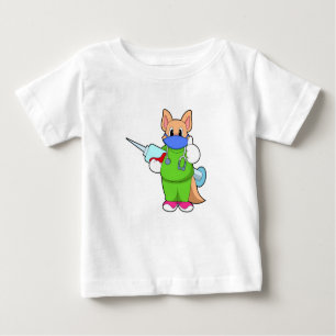 Katze bei Impfung mit Spritze Baby T-shirt