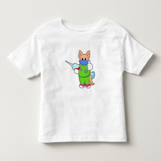 Katze bei Impfung mit Spritze Kleinkind T-shirt (Vorderseite)