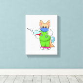 Katze bei Impfung mit Spritze Leinwanddruck (Insitu (Holzboden))