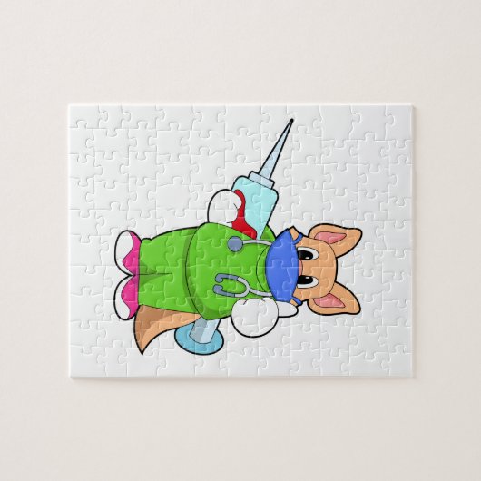 Katze bei Impfung mit Spritze Puzzle (Horizontal)