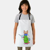 Katze bei Impfung mit Spritze Schürze (Insitu)