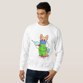 Katze bei Impfung mit Spritze Sweatshirt (Vorne ganz)