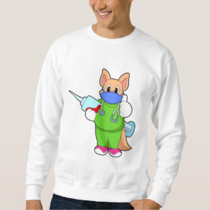Katze bei Impfung mit Spritze Sweatshirt
