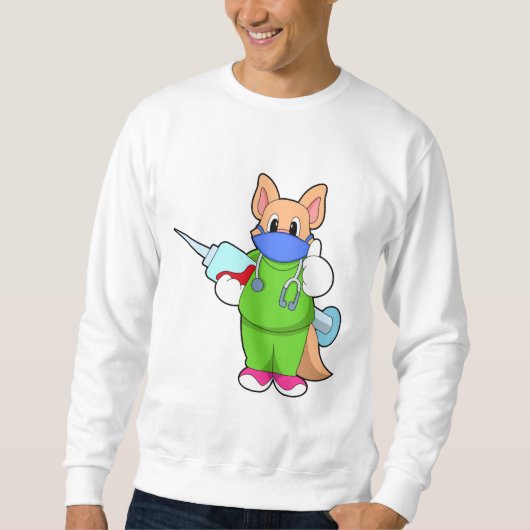 Katze bei Impfung mit Spritze Sweatshirt (Vorderseite)