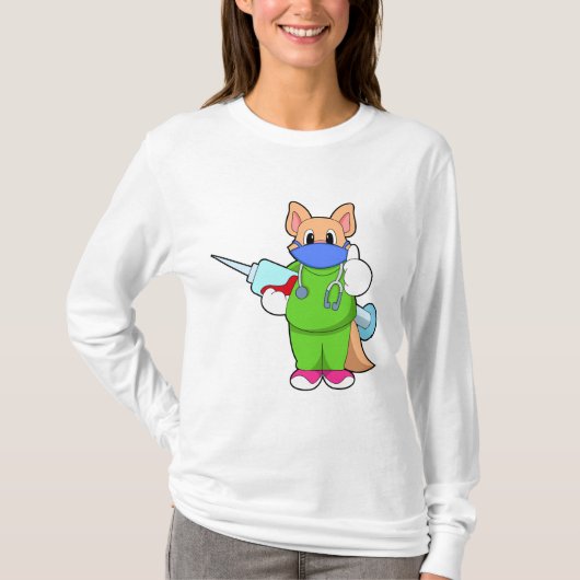 Katze bei Impfung mit Spritze T-Shirt (Vorderseite)