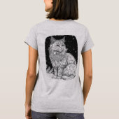 Katze bei Nacht unter magischem Sternenhimmel T-Shirt (Rückseite)