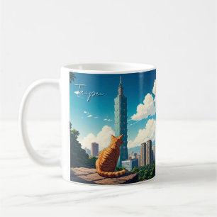Katze bei Taipei 101 Taiwan Kaffeetasse