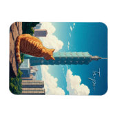 Katze bei Taipei 101 Taiwan Magnet (Horizontal)