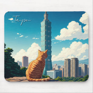 Katze bei Taipei 101 Taiwan Mousepad