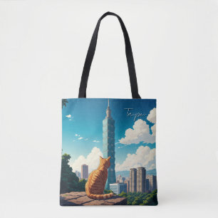 Katze bei Taipei 101 Taiwan Tasche