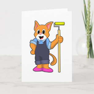 Katze bei Wallpapieren mit Druckwalze Karte