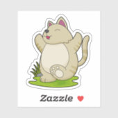 Katze bei Yoga Aufkleber (Blatt)