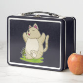 Katze bei Yoga Metall Brotdose (Beispiel)