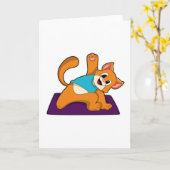 Katze bei Yoga mit Yoga-Matte Karte (Gelbe Blume)