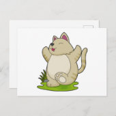 Katze bei Yoga Postkarte (Vorne/Hinten)