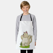 Katze bei Yoga Schürze (Getragen)